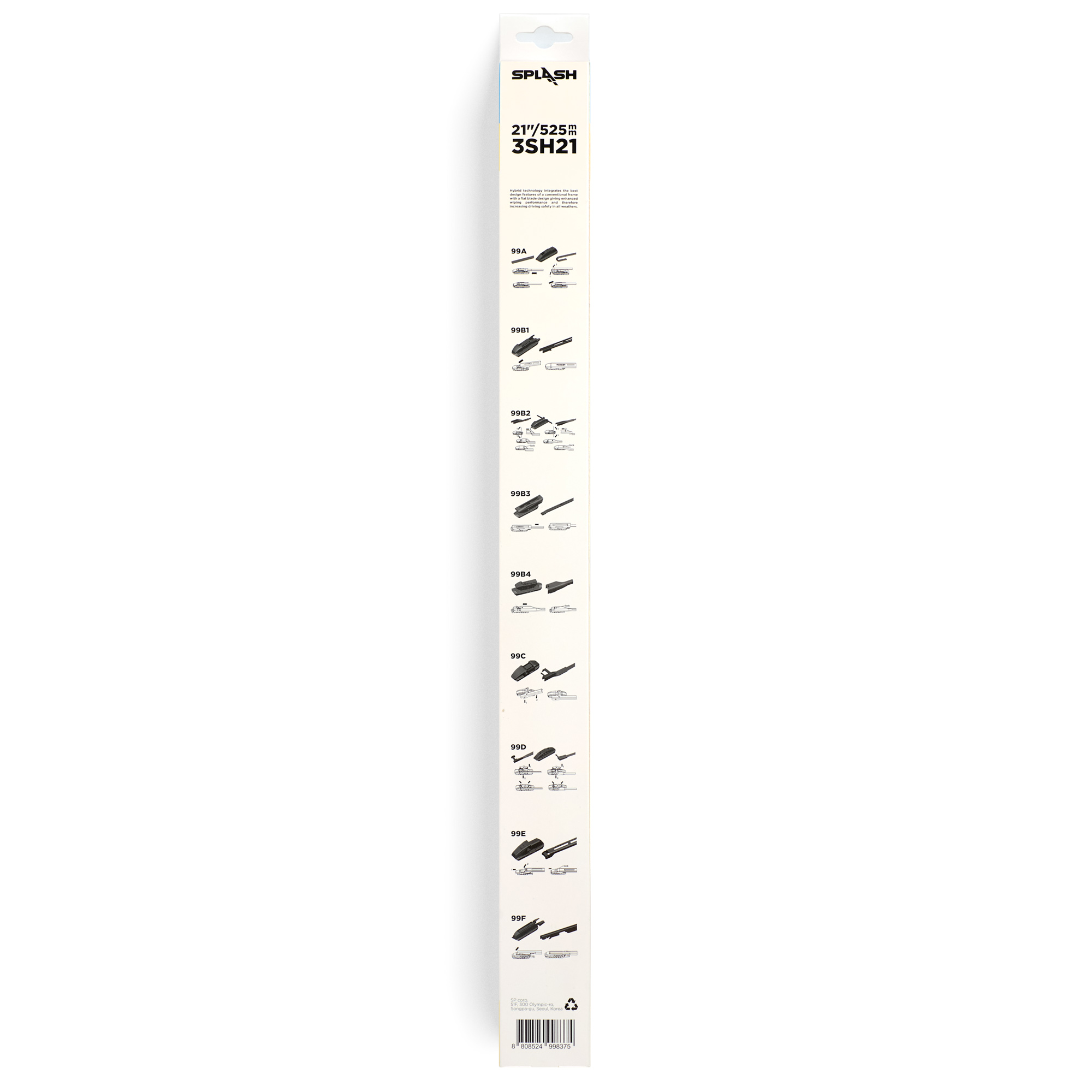 Щетка стеклоочистителя гибридная SPLASH 530mm (21") 3SH21